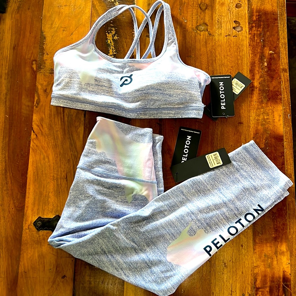 NWT Peloton WITH white opal bra and leggings set sz M